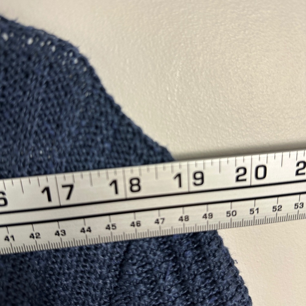 Inis Meain 90% Linen 10% Silk Blue Chevron Cable Knit Sweater Men Size Small NEW - Picture 8 of 16